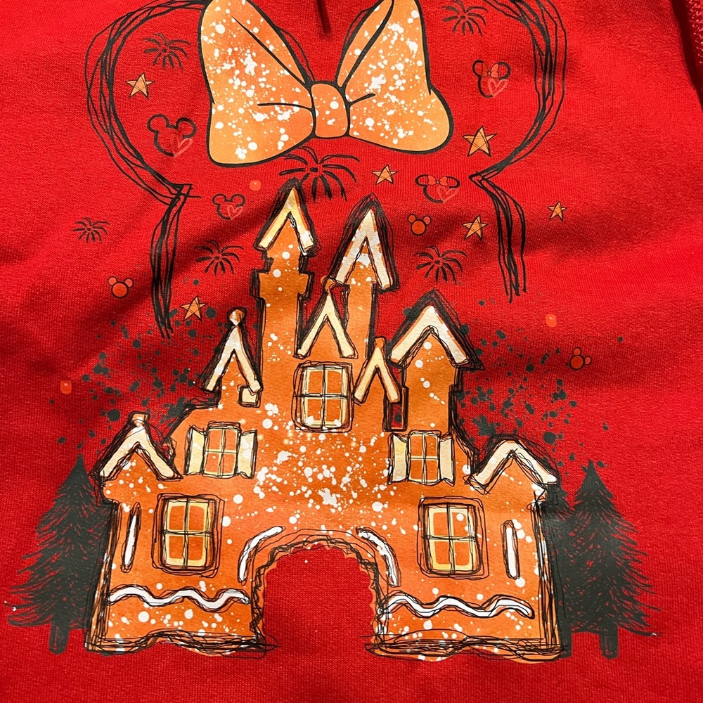 Disney Minnie Mouse Christmas Gingerbread Hoodie size large unisex